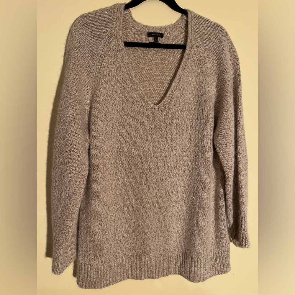 Massimo Dutti Vneck sweater with golden fibre